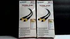 Lot Of 2 Toslink Fiber Optic 6 Ft Cables Gold Plated Connector F20