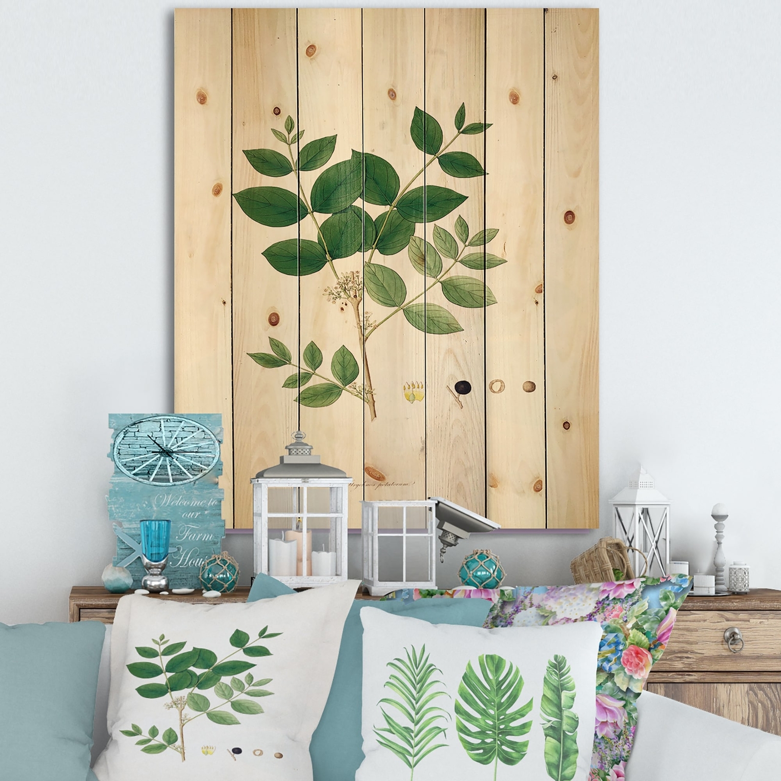Designart 'Vintage Botanicals VI' Farmhouse Print on Natural