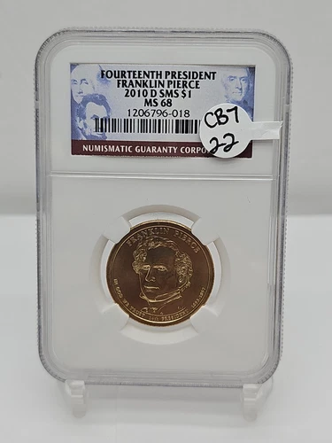 14th President Franklin Pierce 2010 D SMS $1 MS 68 NGC CB7-22