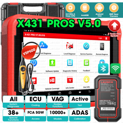 LAUNCH X431 Pros V5.0 Elite Bidirectional Car Diagnostic Scanner Key Coding