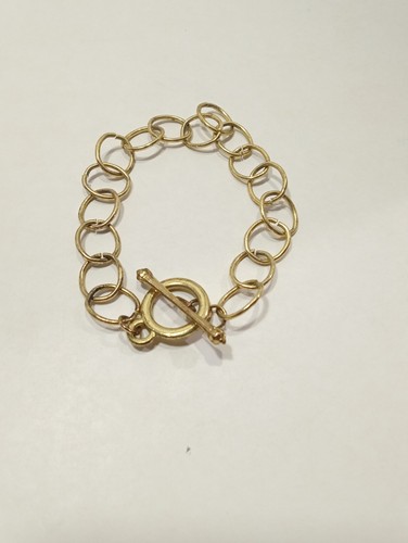 Gold Oval Chain Link Toggle Bracelet - 第 1/3 張圖片