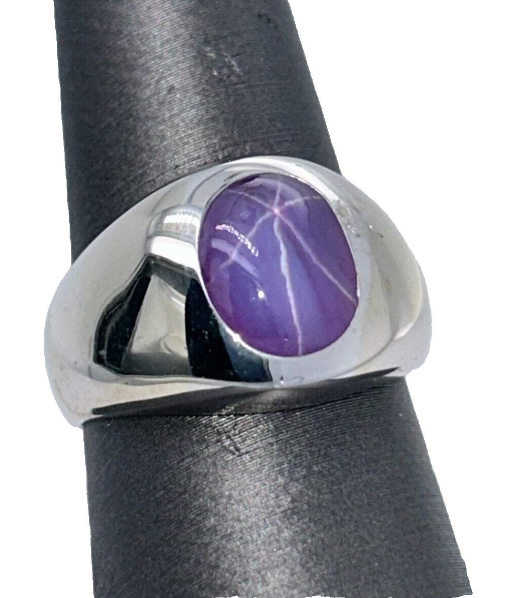 14K White Gold Star Ruby Ring - image 1