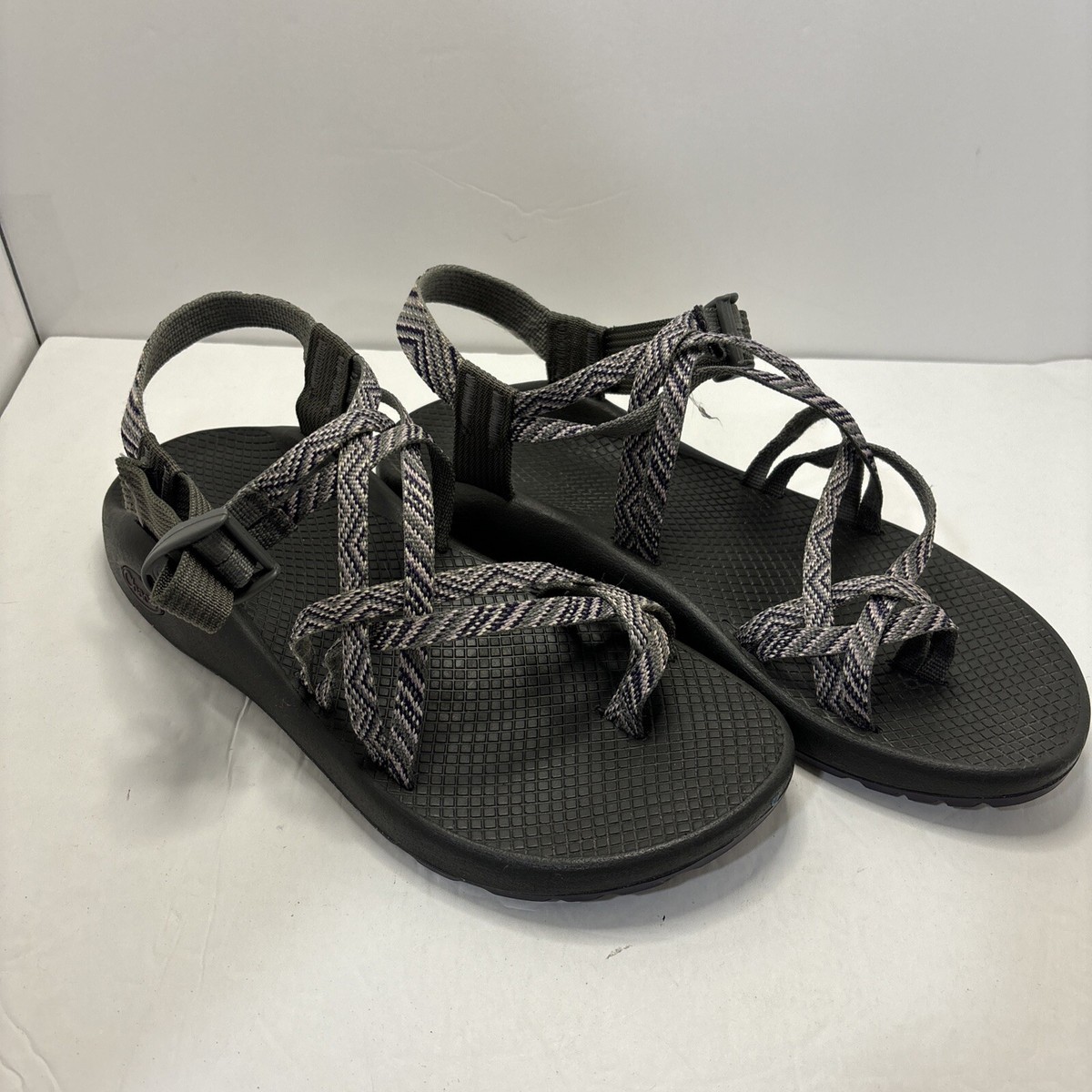 Chaco Womens 10M ZX2 Yampa Black Gray Purple Double Strap Toe Loop