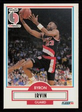 Byron Irvin 1990-91 Fleer #156 RC Rookie Portland Trail Blazers Basketball Card