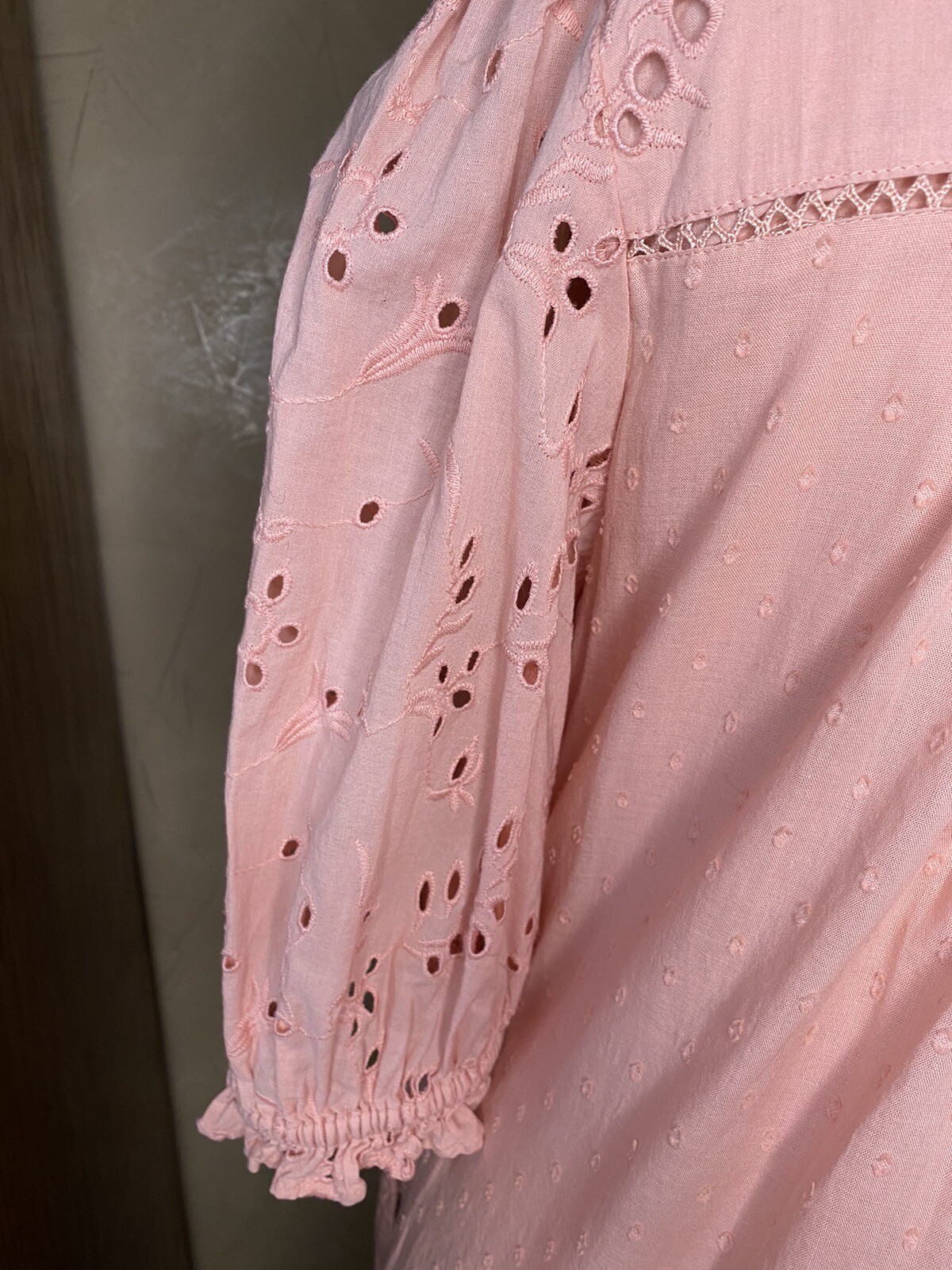 Universal Thread peach colored eyelet cotton dres… - image 8