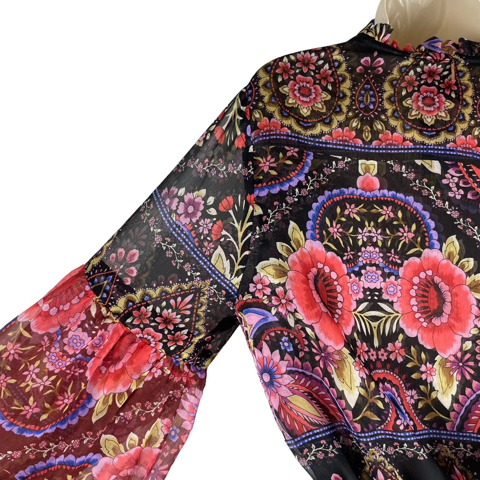 VALENTINO NUOVO MISA Los Angelos Elisabetta Mini Abito Flora Valentina Stampa Donna Taglia S