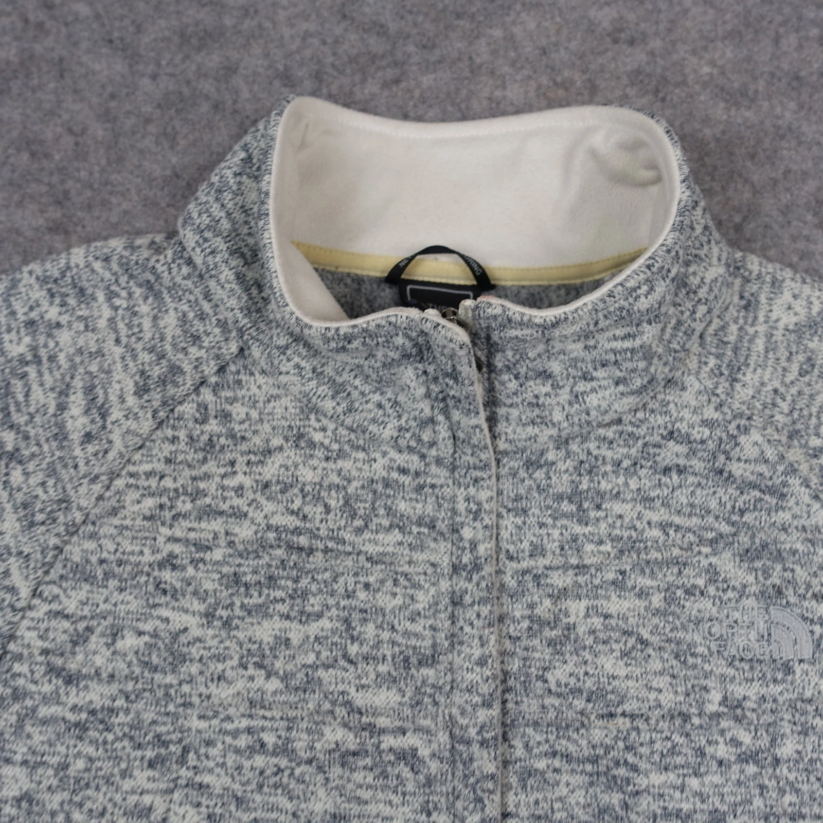 north-face full zip heathered fleece jacket