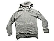 Medium Kappa Cotton Hooded Full Zip Gray Long Sleeve Pullover Sweatshirt Hoodie