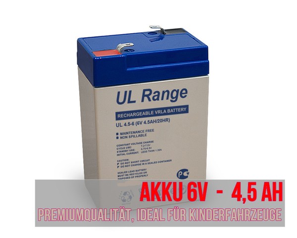 Pro-Akku Bgl Fgs FG10451 6V 4,5Ah Faston 4,8Mm LC-R064R5P NP4-6 Powerfit S306/4S-image