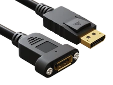 1ft DisplayPort 1.2 Panel Mount Male to Female DisplayPort Adapter Extension ...