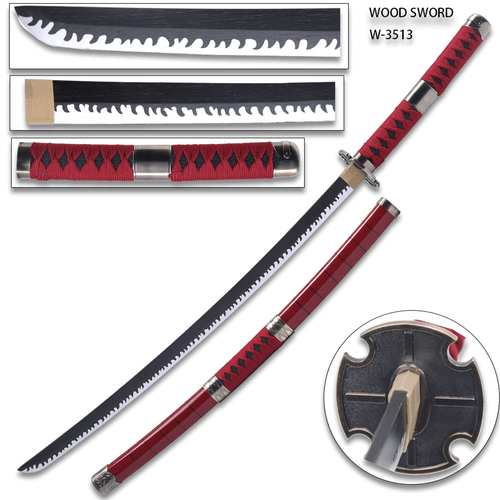 One Piece Anime Cosplay Replica Zoro Wado Ichimonji Wood Sword - Picture 1 of 2