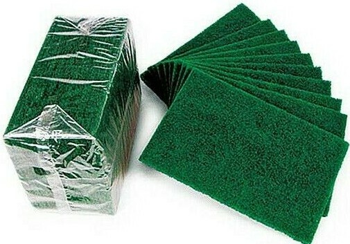 Green Scourers Extra Heavy Duty Catering Professional Scouring Pads Pack of 10