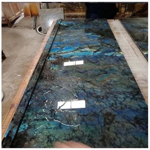 96"x48" Crystal Labradorite Gemstone Dining & Countertop Table Handmade Decors - Picture 3 of 7