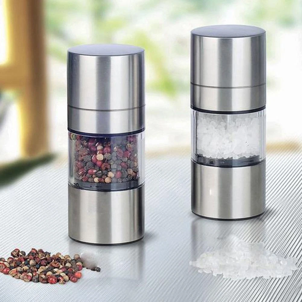 Salt And Pepper Grinder Refillable Stainless Steel Shakers With