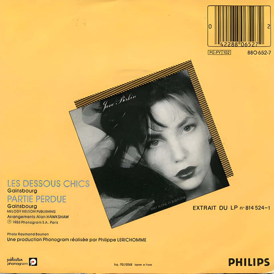 Jane Birkin - Les Dessous Chics  [ 1985 French Vinyl 7" Pop Chanson Gainsbourg ] - Image 2 of 4