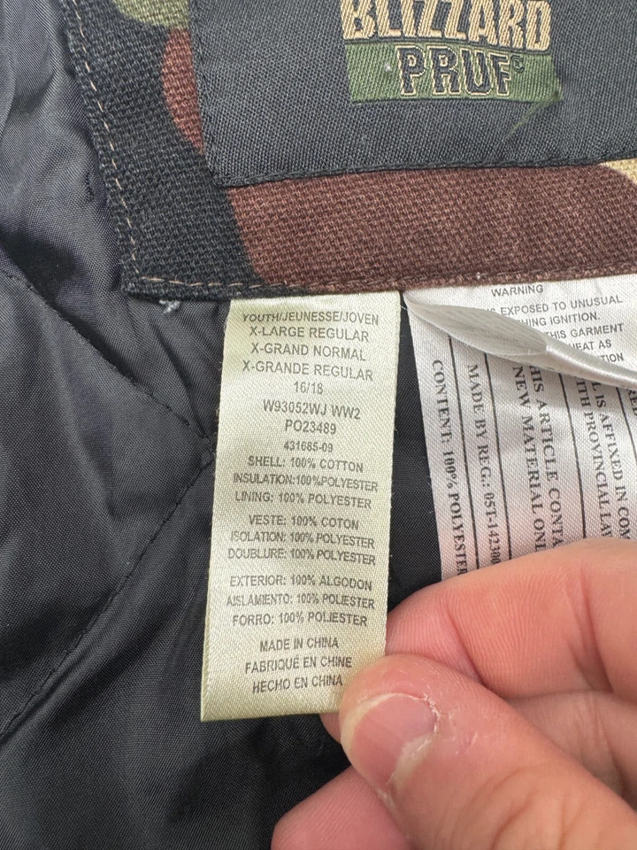 Зеленый камуфляжный снежный комбинезон Walls Blizzard Pruf для мальчиков размер XL - Изображение 4 из 4