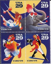 Us Scott 2750-53 1993 American Circus Block Of 4 Og Nh Us Scott 2750-53 1993 American Circus Block Of 4 Og Nh