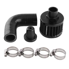 Car Cold Air Intake Filter Induction Pipe Power Flow Hose Kit Black Accessory