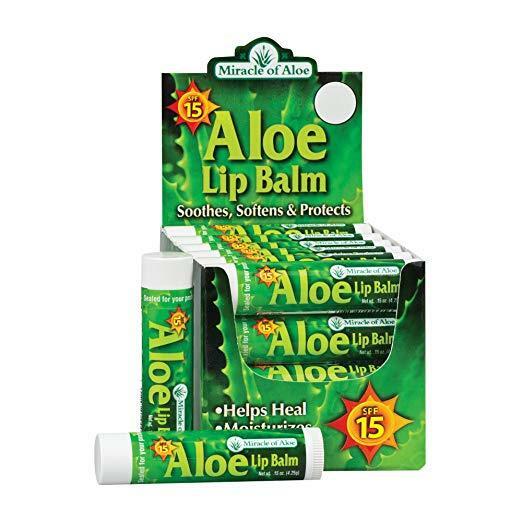 24 piece display SPF-15 Sunscreen Aloe Lip Balm 15 oz stick