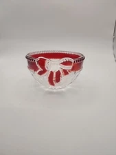 Celebrations Mikasa Ruby Ribbon Candy Crystal Glass Bowl, 4 3/4", 2 3/4" Tall