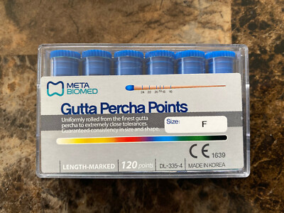 Meta- Biomed Length Marked Gutta Percha Points  120 /PK All Sizes Vial Packaging