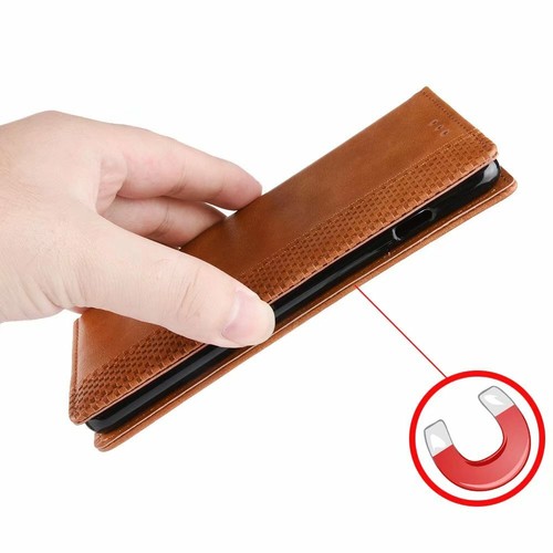 Funda con soporte abatible de cuero retro para Cricket Dream 5G + protector de pantalla - Imagen 4 de 21