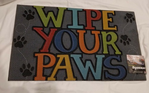 Mohawk Doorscapes 'Wipe Your Paws' Colorful Doormat Recycled Rubber 18" x 30" - 第 1/8 張圖片