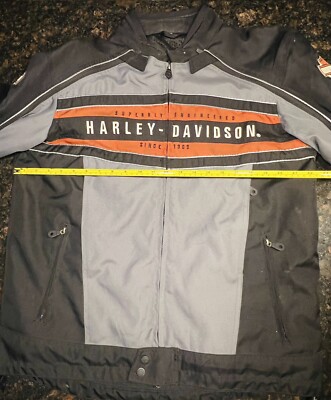 Harley Davidson Men's 2 in 1 Padded Motorcycle Jacket/Tall Large