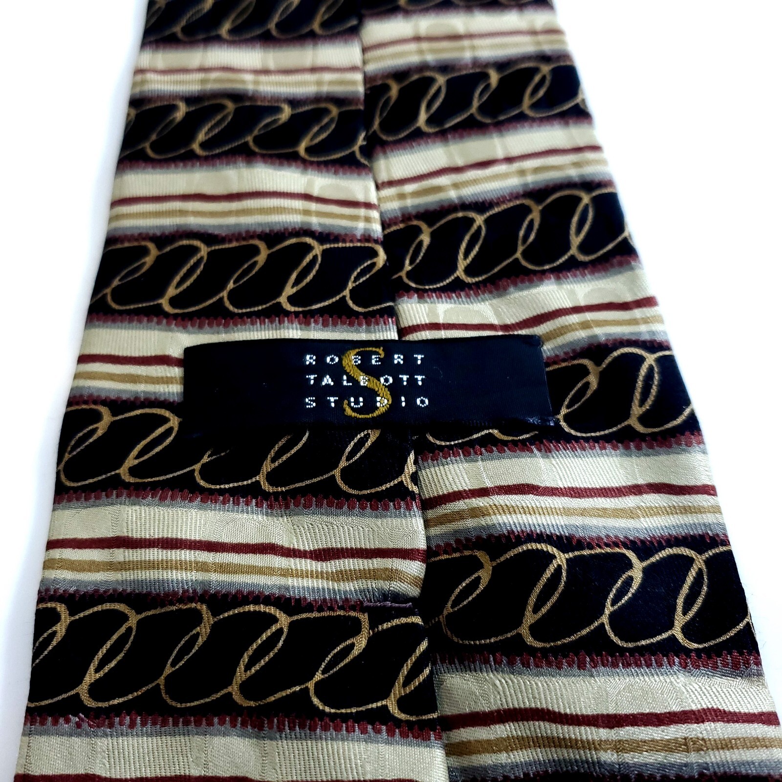 Robert Talbott Studio Brown Tan Abstract Print Wi… - image 3