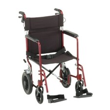 NOVA Medical Products 19" Lightweight Transport Chair with 12" Rear Wheels ...