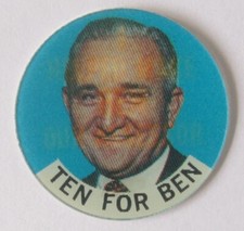 Ben Adamowski Assessor 1960's VARI-VUE Political VARIVUE Lenticular Pin / Button