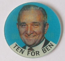 Ben Adamowski Assessor 1960's VARI-VUE Political VARIVUE Lenticular Pin / Button