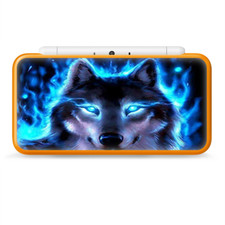 Skins Decal Wrap for Nintendo 2DS XL - Wolf Glowing Eyes Fire