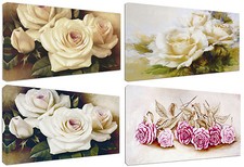 Quadri Moderni Arredamento cm.100x50 Fiori Rose Arredo Casa Arte Stampa su Tela