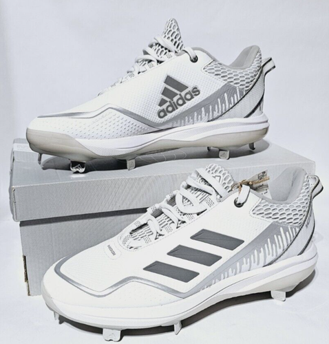 Scarpe da baseball Adidas da uomo taglia 7 Icon 7 in metallo gocciolatoio bianco/argento H00997