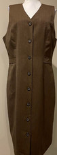 TALBOTS Womens Vintage Brown Wool Career Dress - Sz 12P 12 Petite