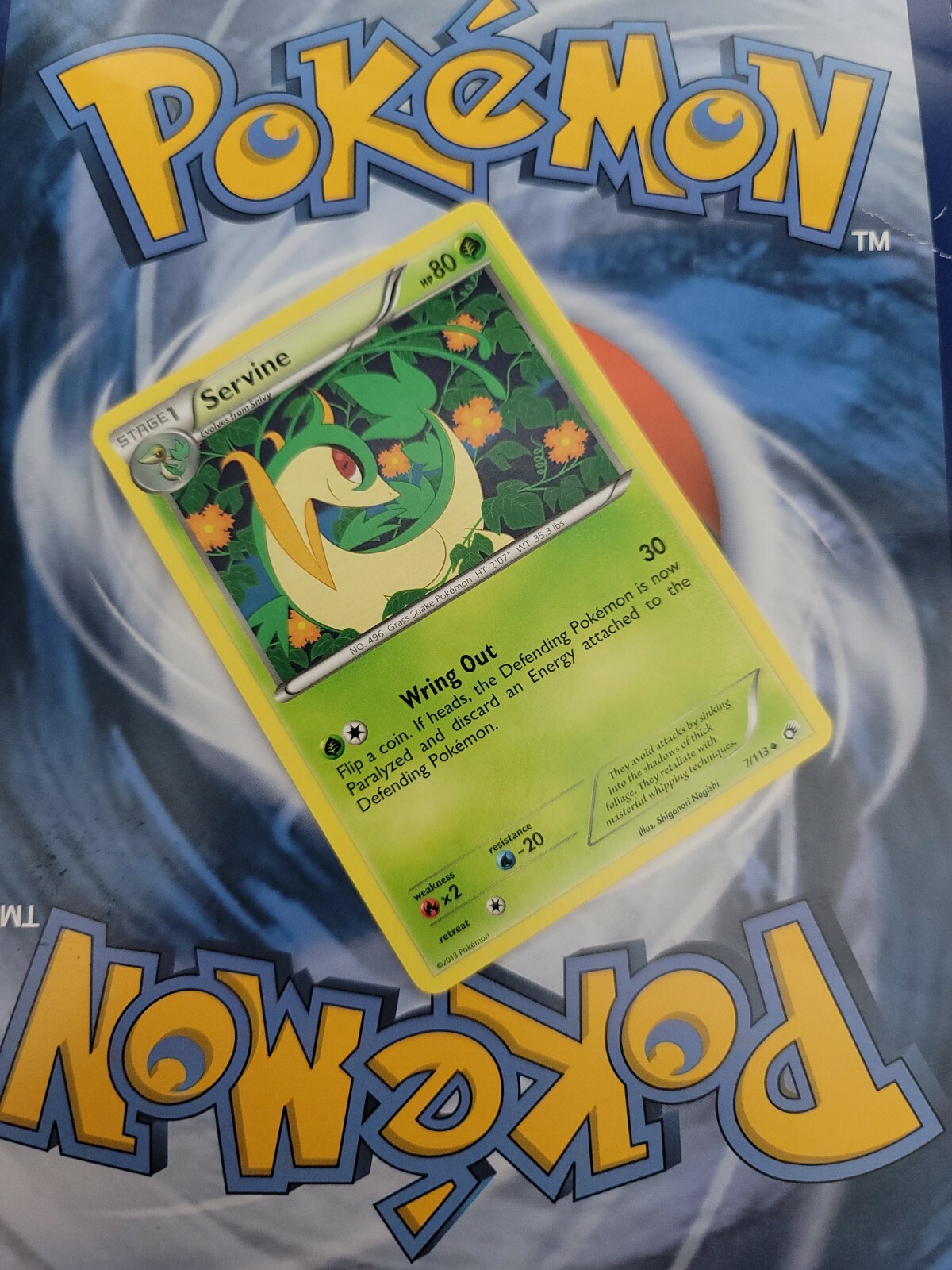 Pokemon Servine 7/113 from B&W Legendary Treasures*Near Mint*