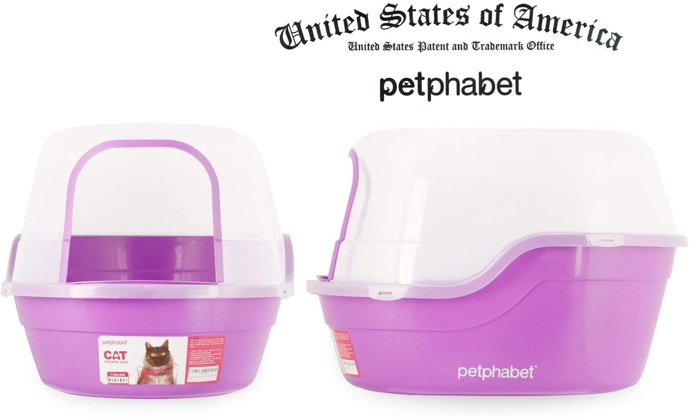 Petphabet Jumbo Hooded Cat Litter Box, Purple, Extra Large eBay