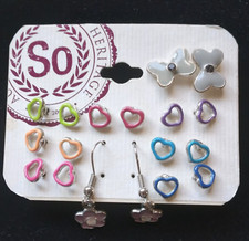 Girl Heart Stud Earrings Lot 