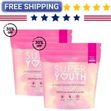 SkinnyFit Super Youth Multi-Collagen Peptides Tropical Punch | 2 PACK