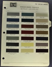 1967 Chrysler Paint Chip Colors Sheet New Yorker 300 Newport Imperial Original 1967 Chrysler Paint Chip Colors Sheet New Yorker 300 Newport Imperial Original