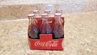 Miniature Six Pack of Coca Cola Bottles in Paper Carrier Vintage