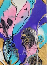 ACEO Original Abstract Acrylic Unique Painting One of a Kind, 2.5 x 3.5 inches.