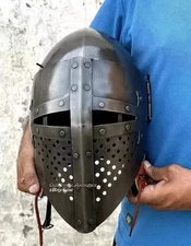 Antique Medieval Combat Bascinet Knight Helmet 18 Gauge Armor Adults New Gifts
