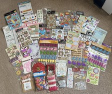 Scrapbook Crafts Stickers Embellishments Beads Flowers Lot 50 Some New