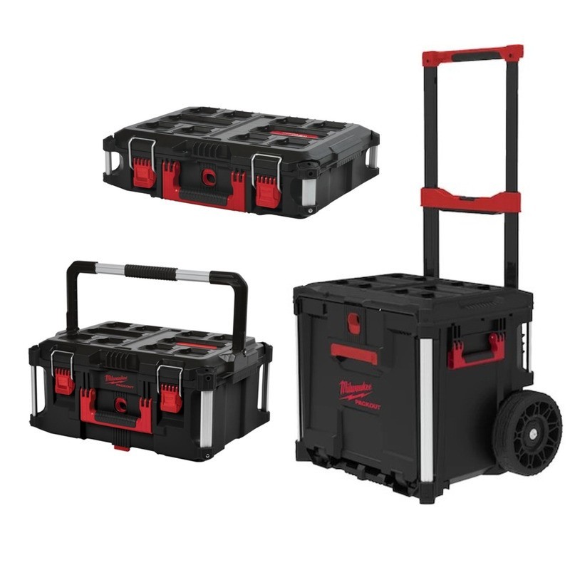 Milwaukee Black Packout Rolling Drawer, Large Toolbox & Box 3 Toolbox System
