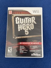 Guitar Hero 5 (Nintendo Wii, 2009) Video Game With Manual Poster