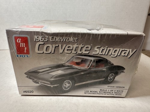 AMT 1963 Corvette Stingray 1:25 Model Kit #6520 1989 NEW SEALED - Bild 3 von 6
