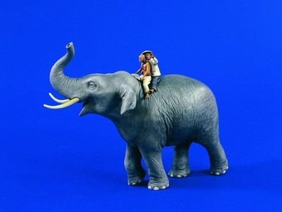 Verlinden - Éléphant Asie Du Sud Est Avec Bébé 1:3 5 (1543) Modélisme Vintage