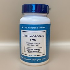 Vitamin Shoppe Lithium Orotate 5mg 120 Capsules Brain And Nervous System Support